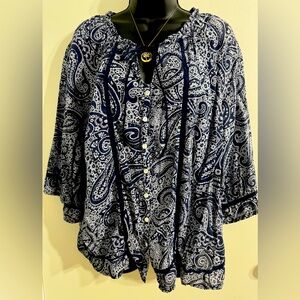 Avenue Boho Button Up Blouse - XL